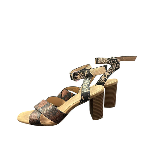 ALFANI STEP FLEX BROWN SNAKESKIN HEELS 100 SZ 7.5