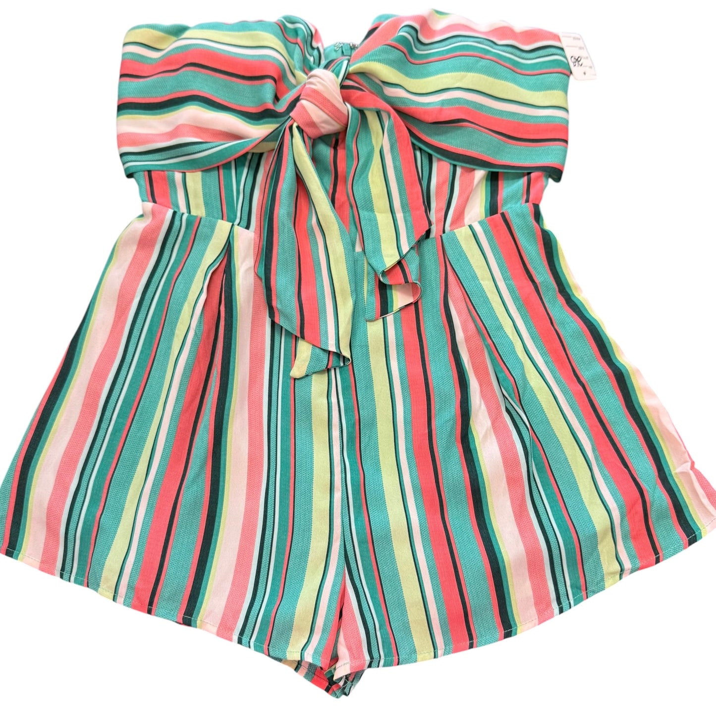 BLUE BLUSH STRIPED STRAPLESS ROMPER 263 MEDIUM