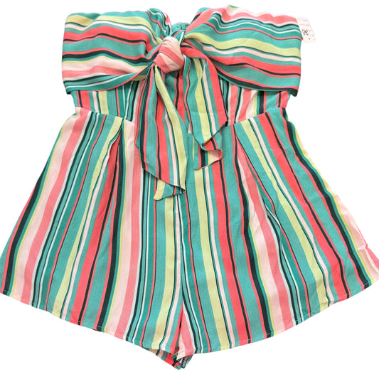 BLUE BLUSH STRIPED STRAPLESS ROMPER 263 MEDIUM