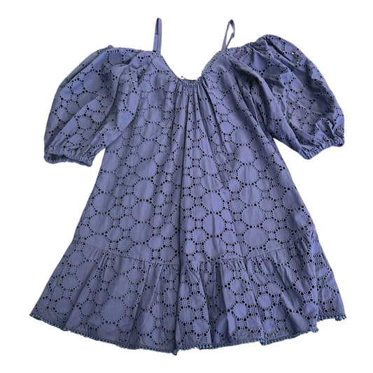PARKER NAVY EYELET DRESS COLD SHOULDER 249 XS