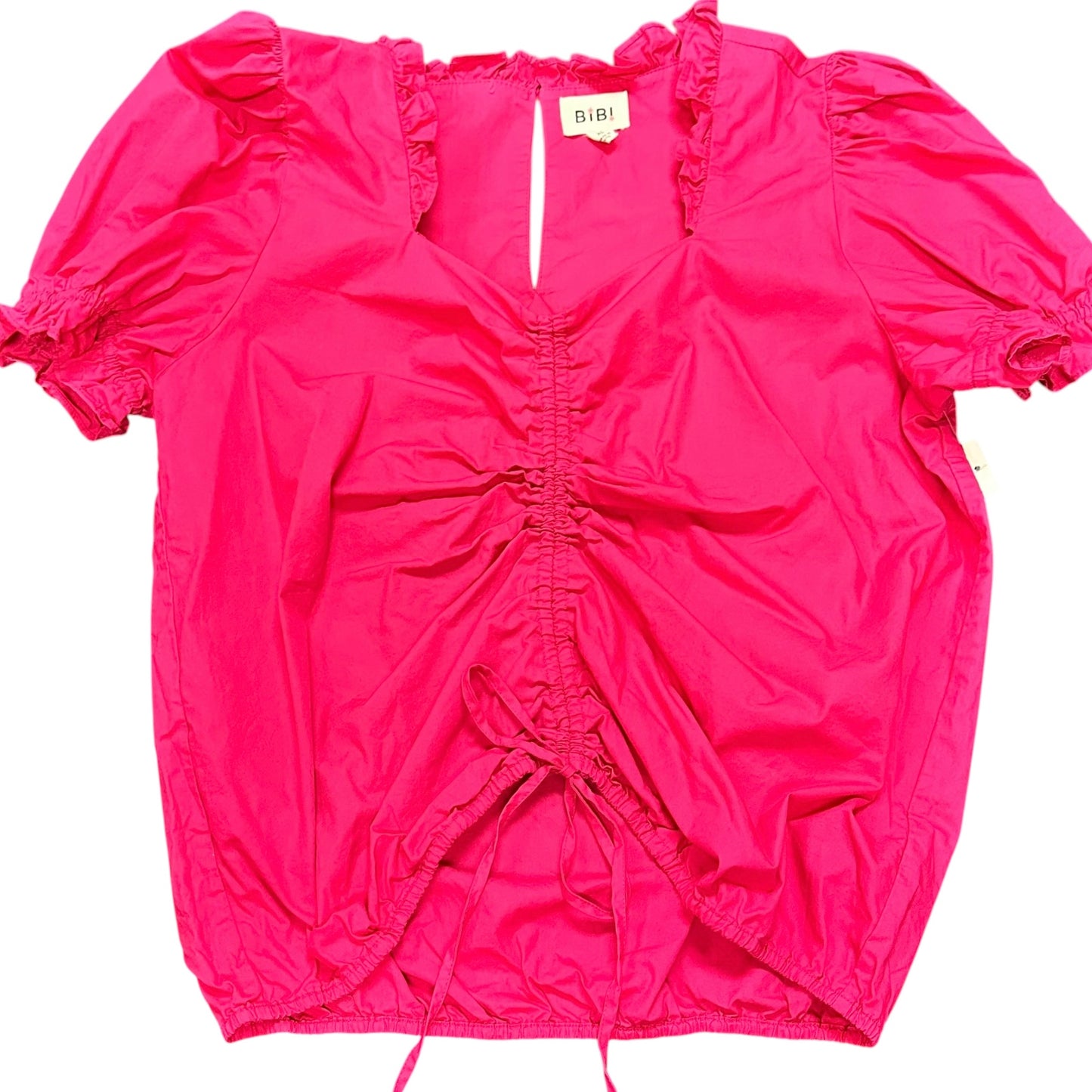 BIBI PINK RUFFLE ROUCHED BLOUSE 239 XL