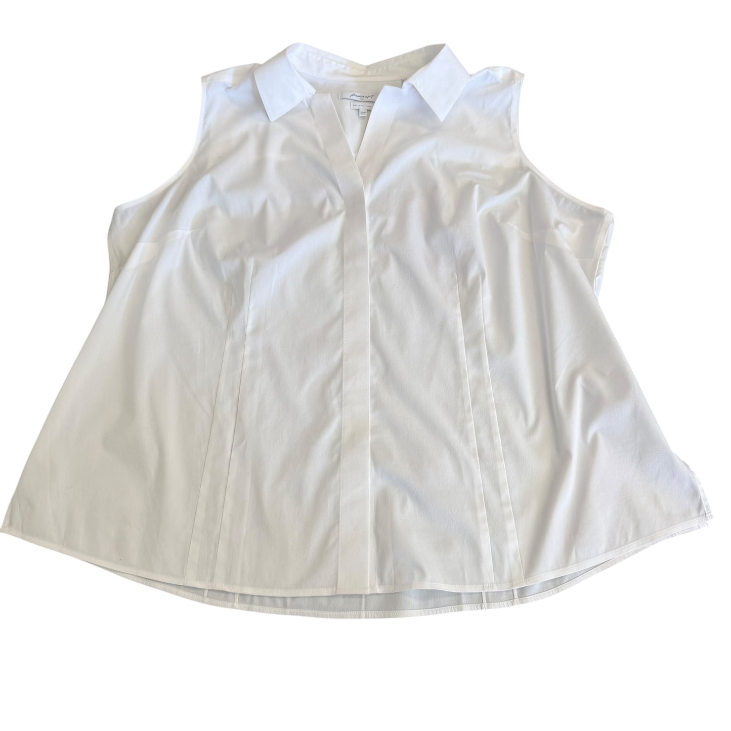 FOXCROFT SLEEVELESS WHITE BLOUSE 100 22W