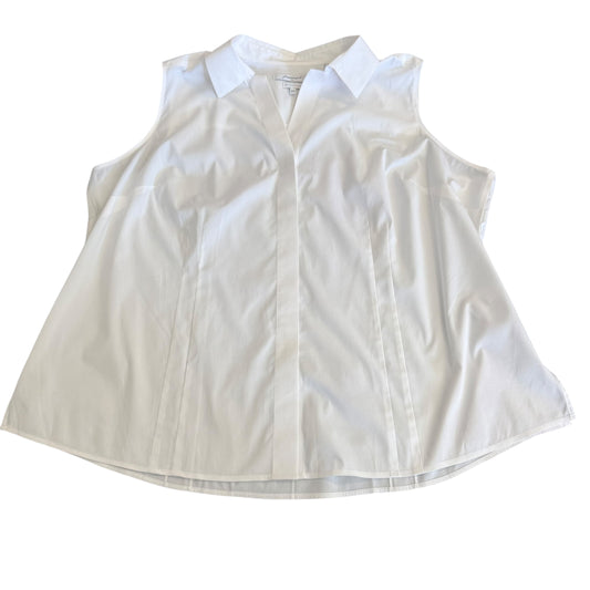 FOXCROFT SLEEVELESS WHITE BLOUSE 100 22W