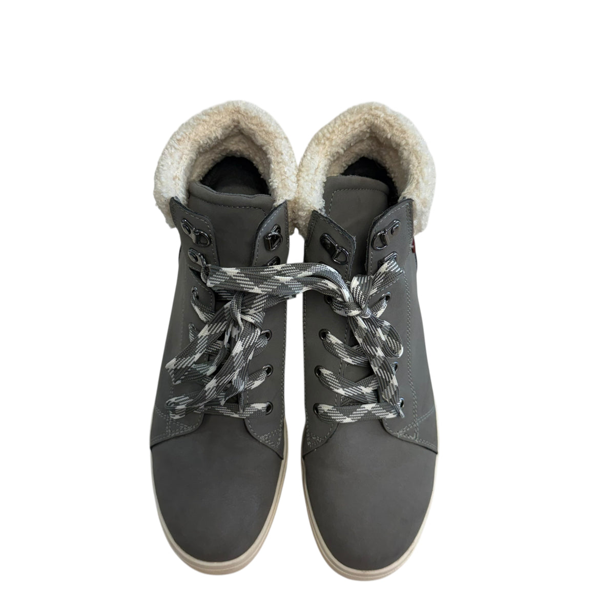 DR SCHOLLS GRAY WEDGE ANKLE BOOTS 251 SZ 8