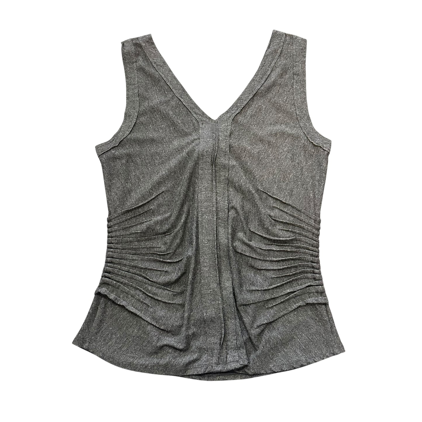 ETCETERA GRAY RUCHED GRAY TANK TOP BLOUSE 262 MEDIUM