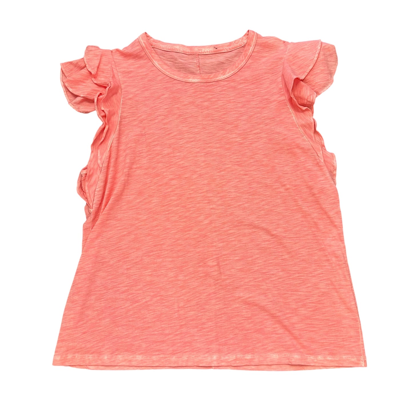 PINK SHIRT RUFFLE SLEEVES PIMA COTTON 249 MEDIUM
