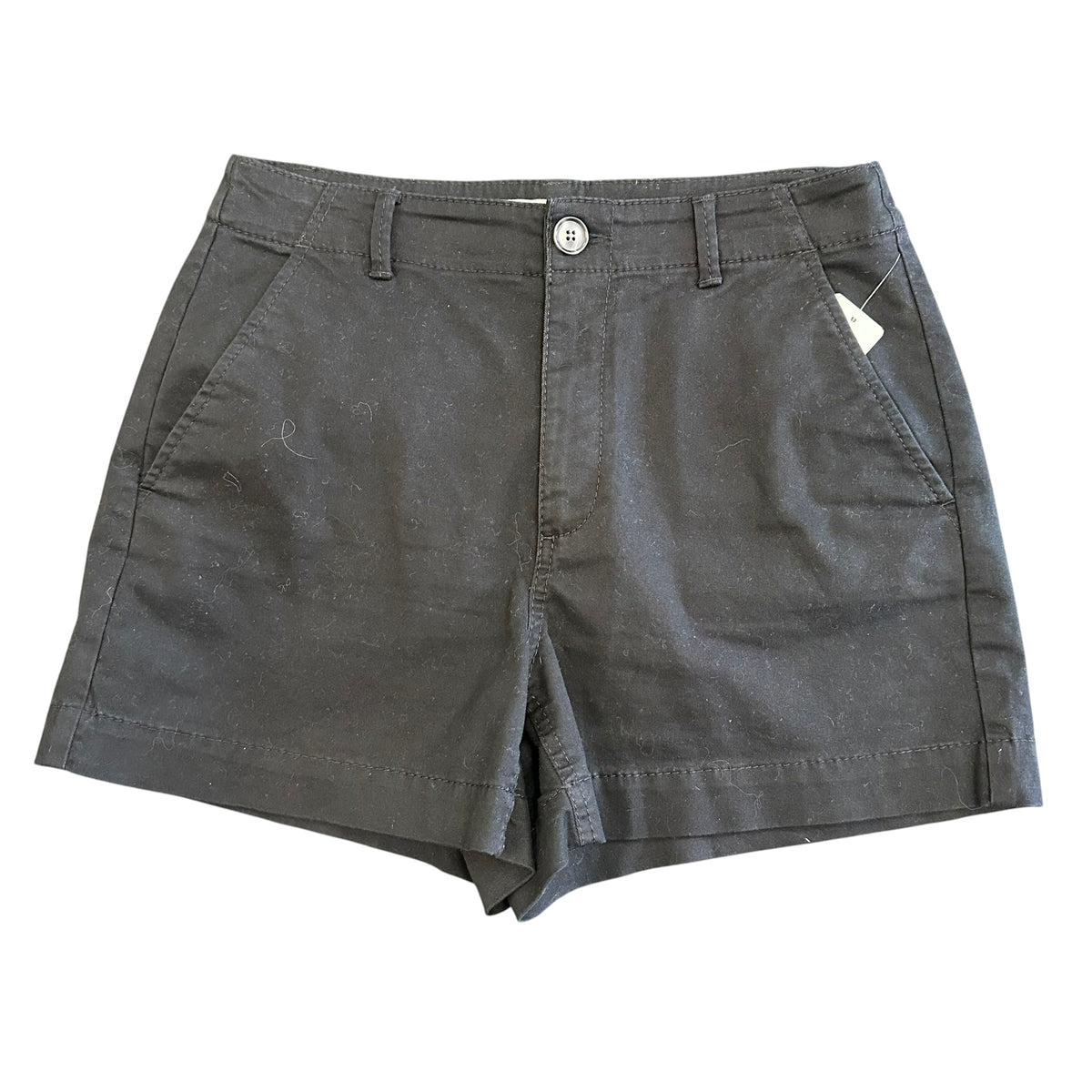 LOFT THE WASHED TWILL SHORTS BLACK FLAT FRONT 44 SZ 2