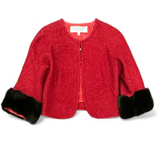 TRINA TURK RED MOHAIR WOOL JACKET 241 SZ 2