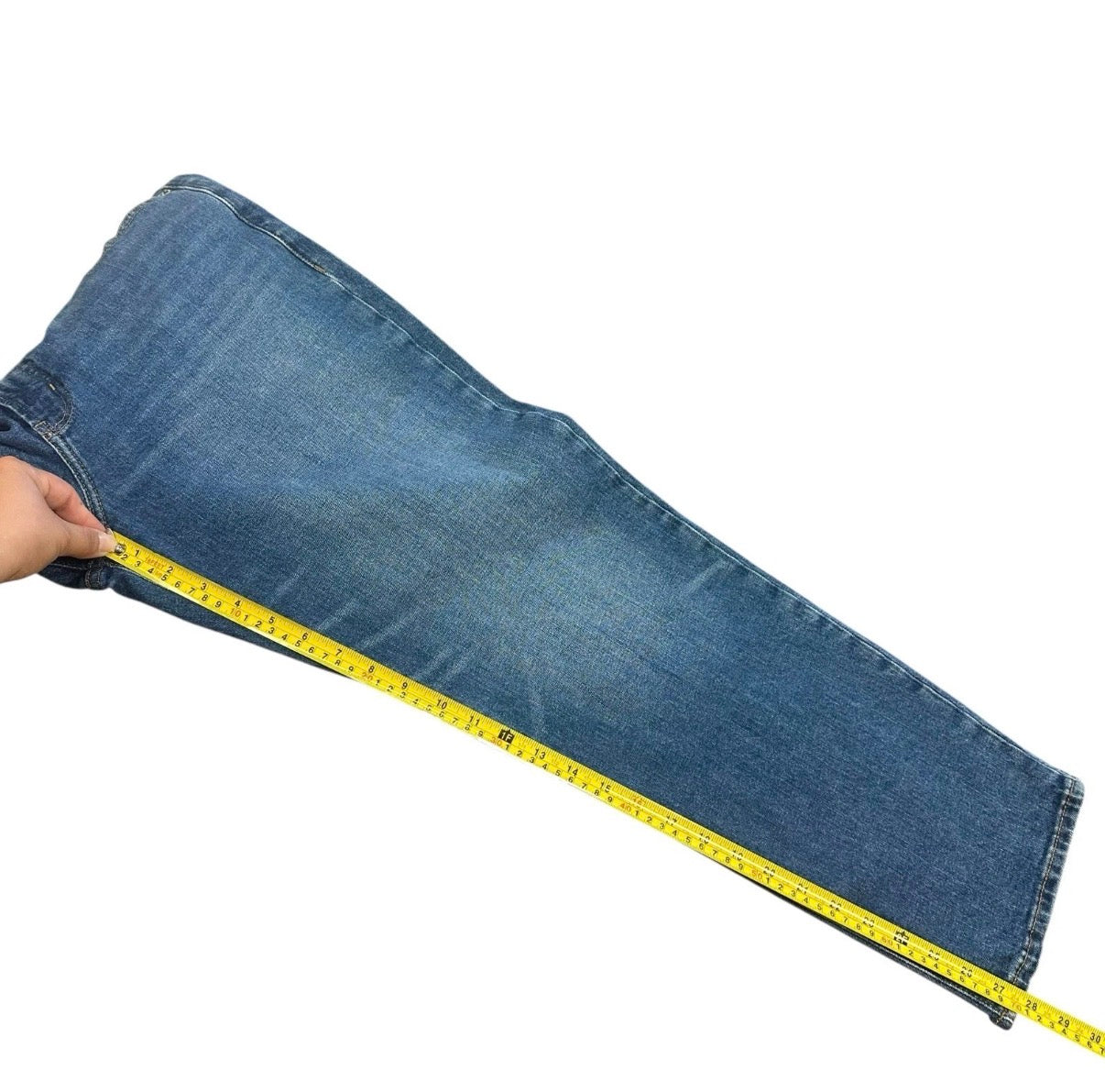 OLD NAVY WOMENS JEANS SZ 12 BLUE DENIM STRAIGHT LEG HIGH WAISTED NWT