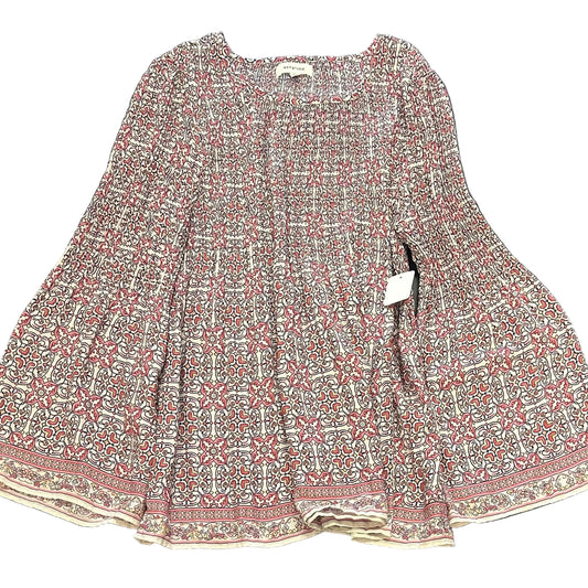 MAX STUDIO BEIGE PLEATED FLORAL BLOUSE 218 XL