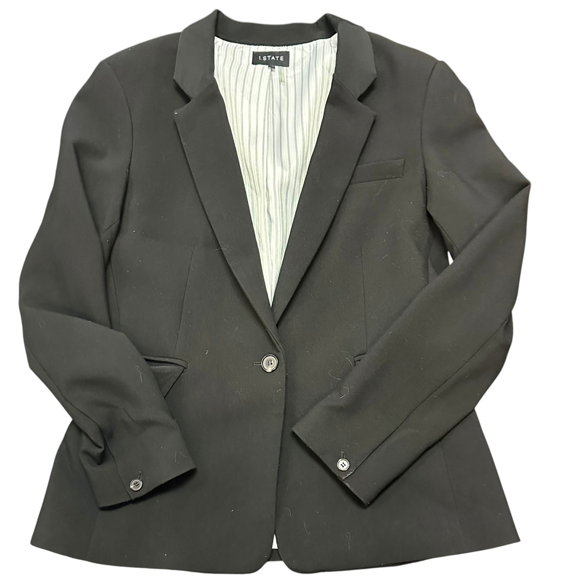 1.STATE BLACK SINGLE BUTTON BLAZER 262 Sz 14