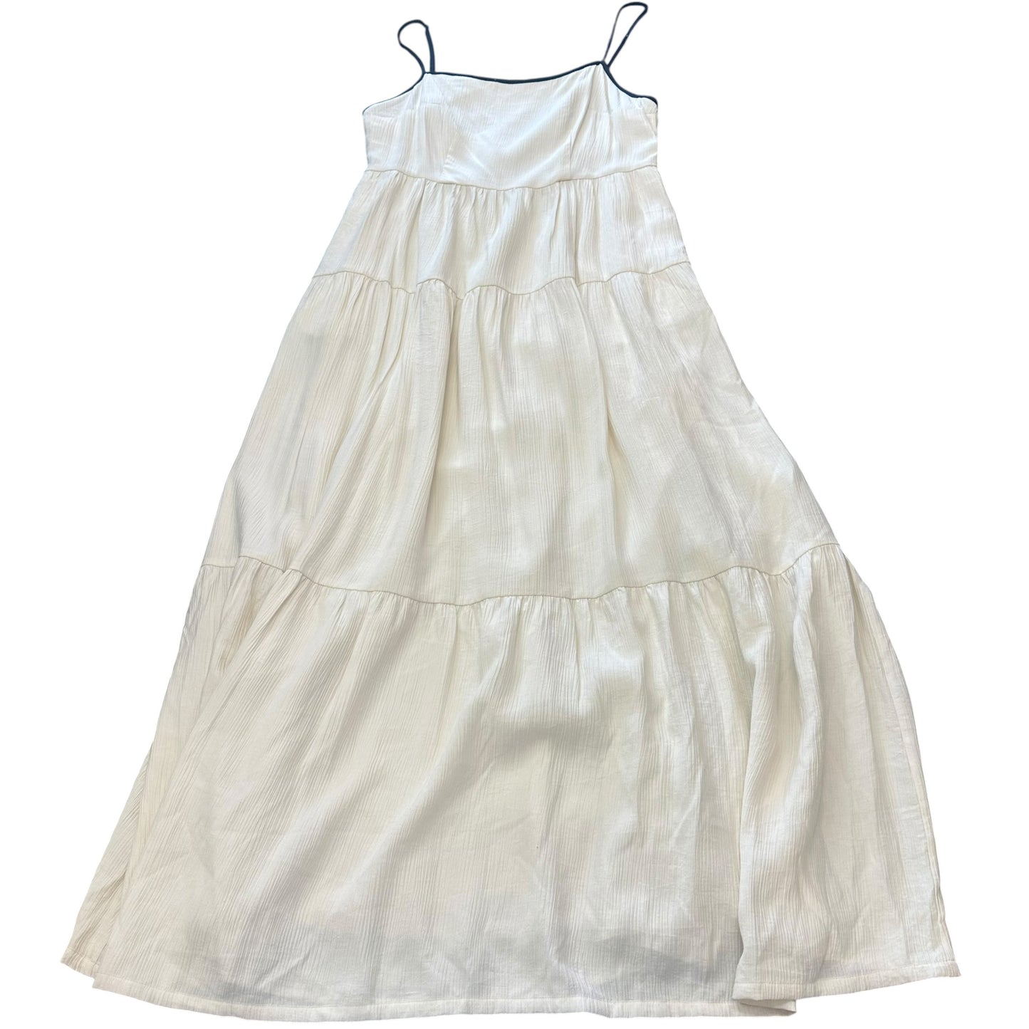 A NEW DAY BEIGE TIERED DRESS W BLACK NWT 26 SMALL