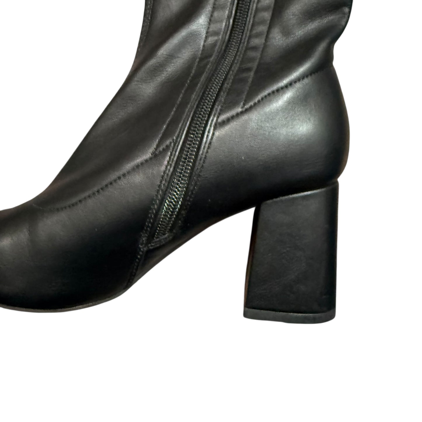 DREAM PARIS BLACK FAUX LEATHER KNEE HIGH BOOTS 251 SZ 8