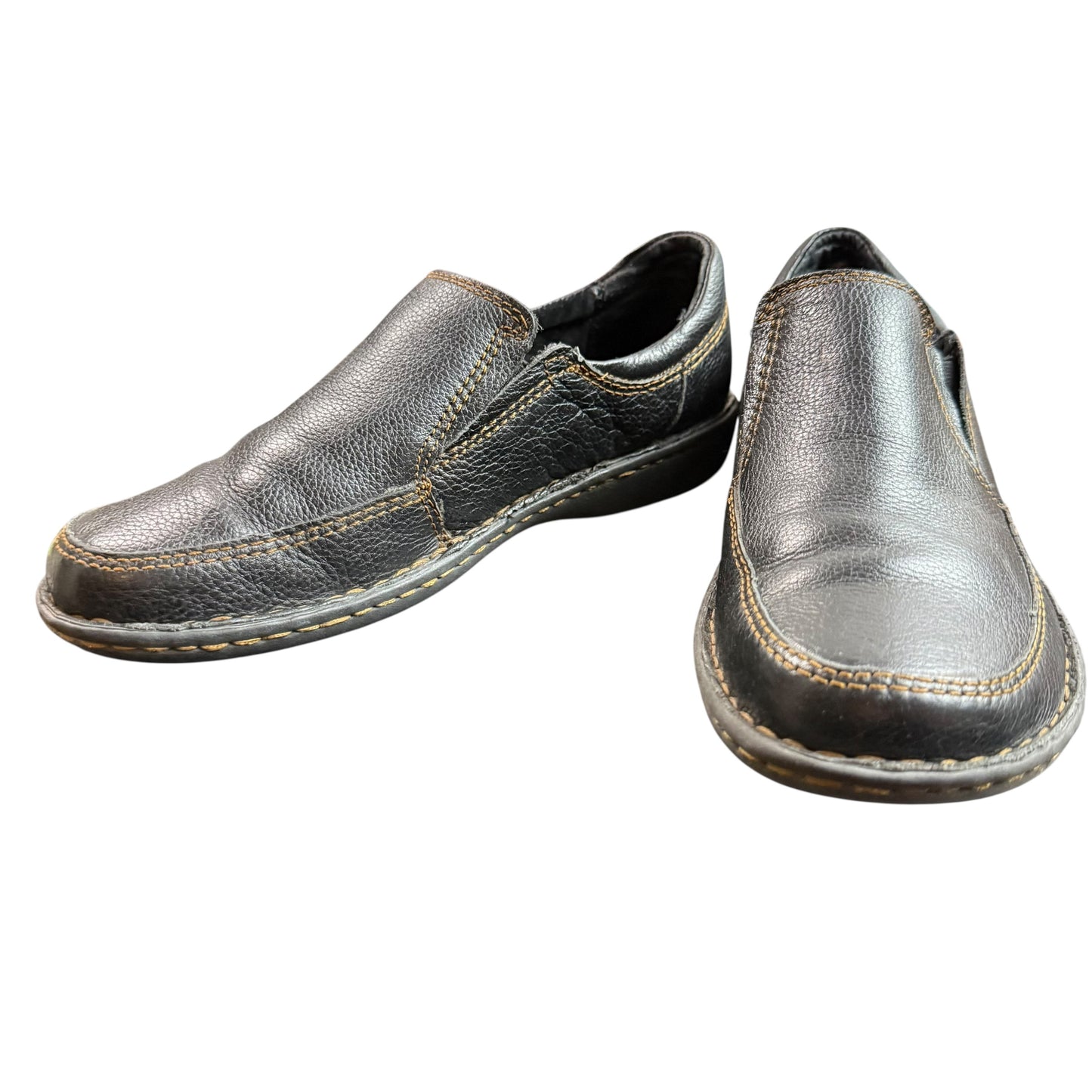 BOC BLACK LEATHER SLIP ON COMFORT SHOES 100 SZ 7.5
