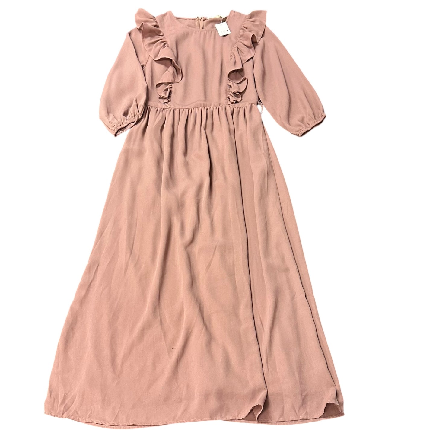 ROOLEE RUFFLE MAUVE MIDI DRESS NWT 100 SMALL