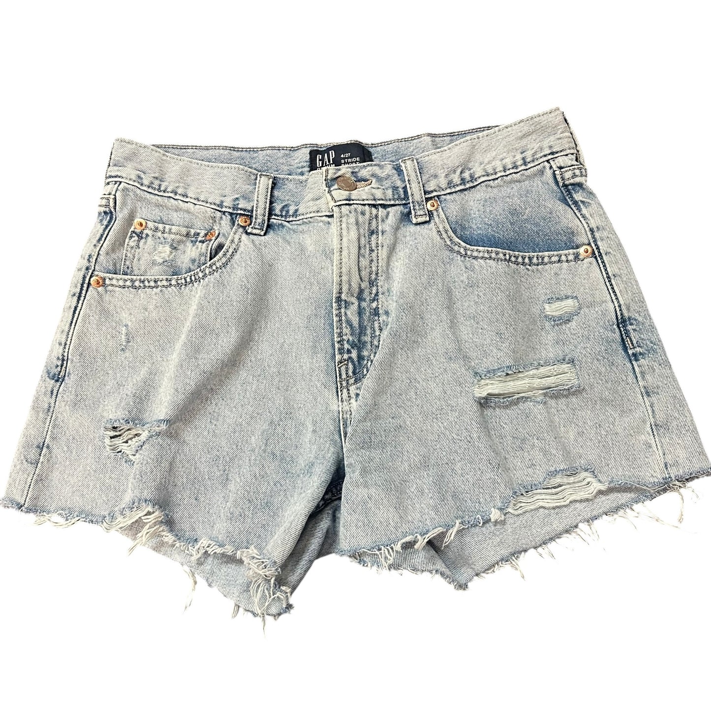 GAP DENIM STRIDE SHORTS BLUE DISTRESSED 263 SZ 4/27