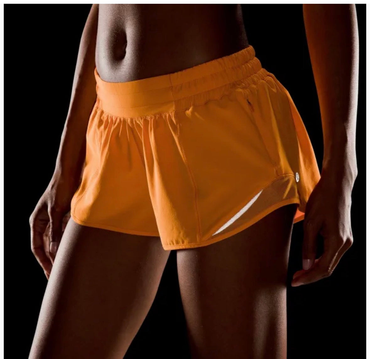 LULULEMON HOTTY HOT SHORTS ORANGE 122 LINER REMOVED SZ 2