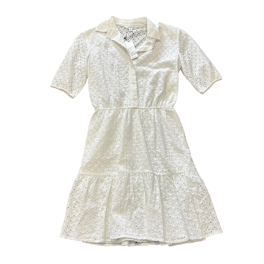 BB DAKOTA WHITE EYELET LACE DRESS 100 XS