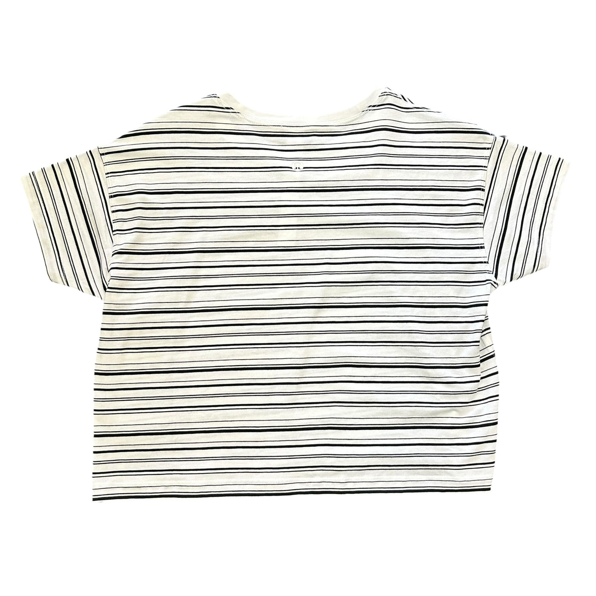 LULULEMON CATES TEE BLACK WHITE STRIPED NWT 122 SZ 2
