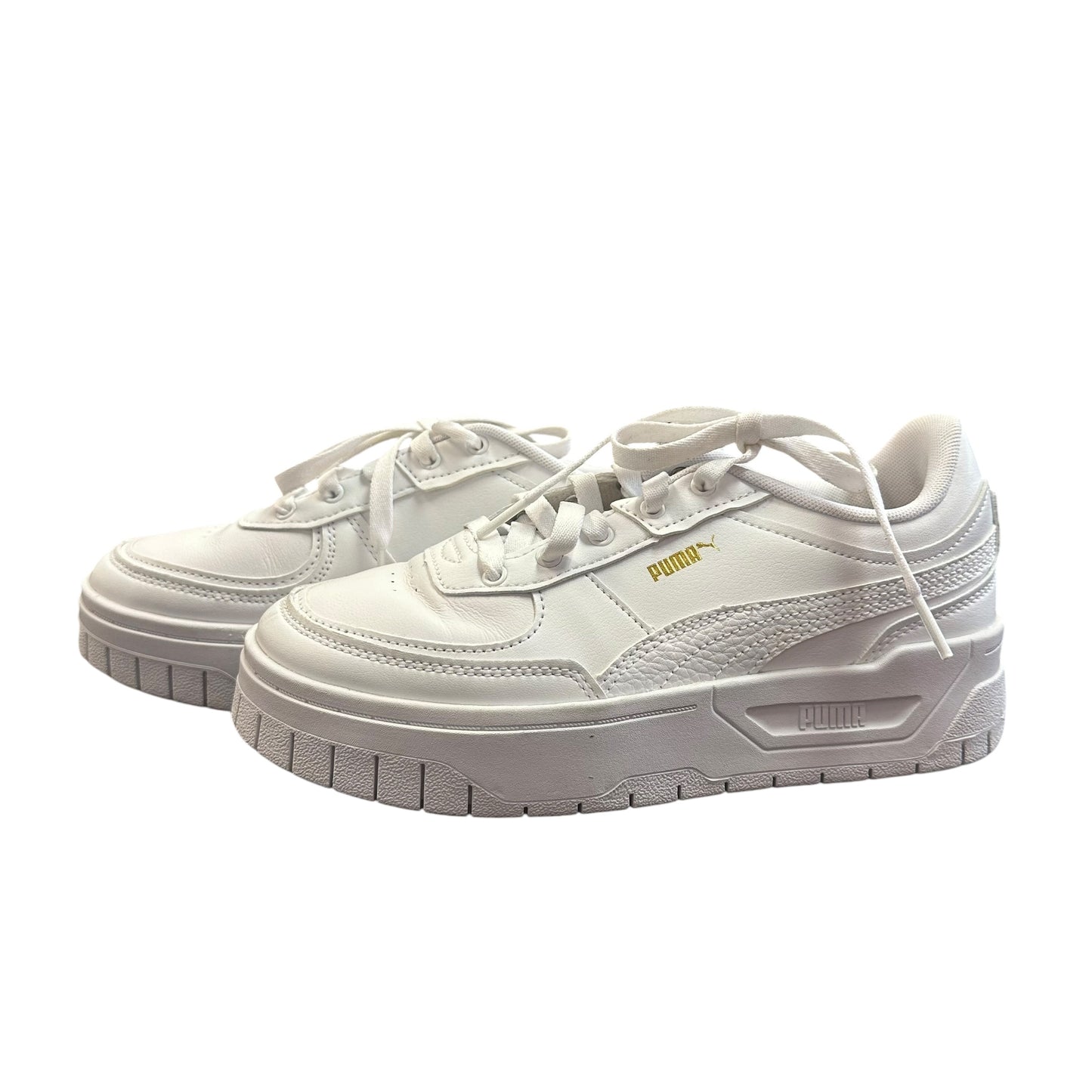 PUMA CALI DREAM LEATHER SNEAKERS MONOCHROME WHITE 122 SZ 7