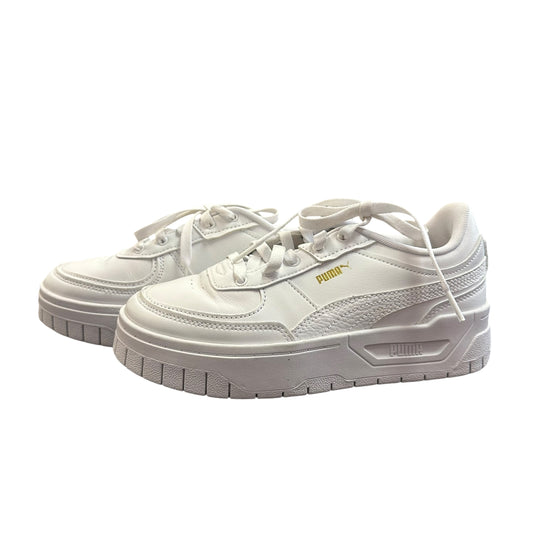 PUMA CALI DREAM LEATHER SNEAKERS MONOCHROME WHITE 122 SZ 7