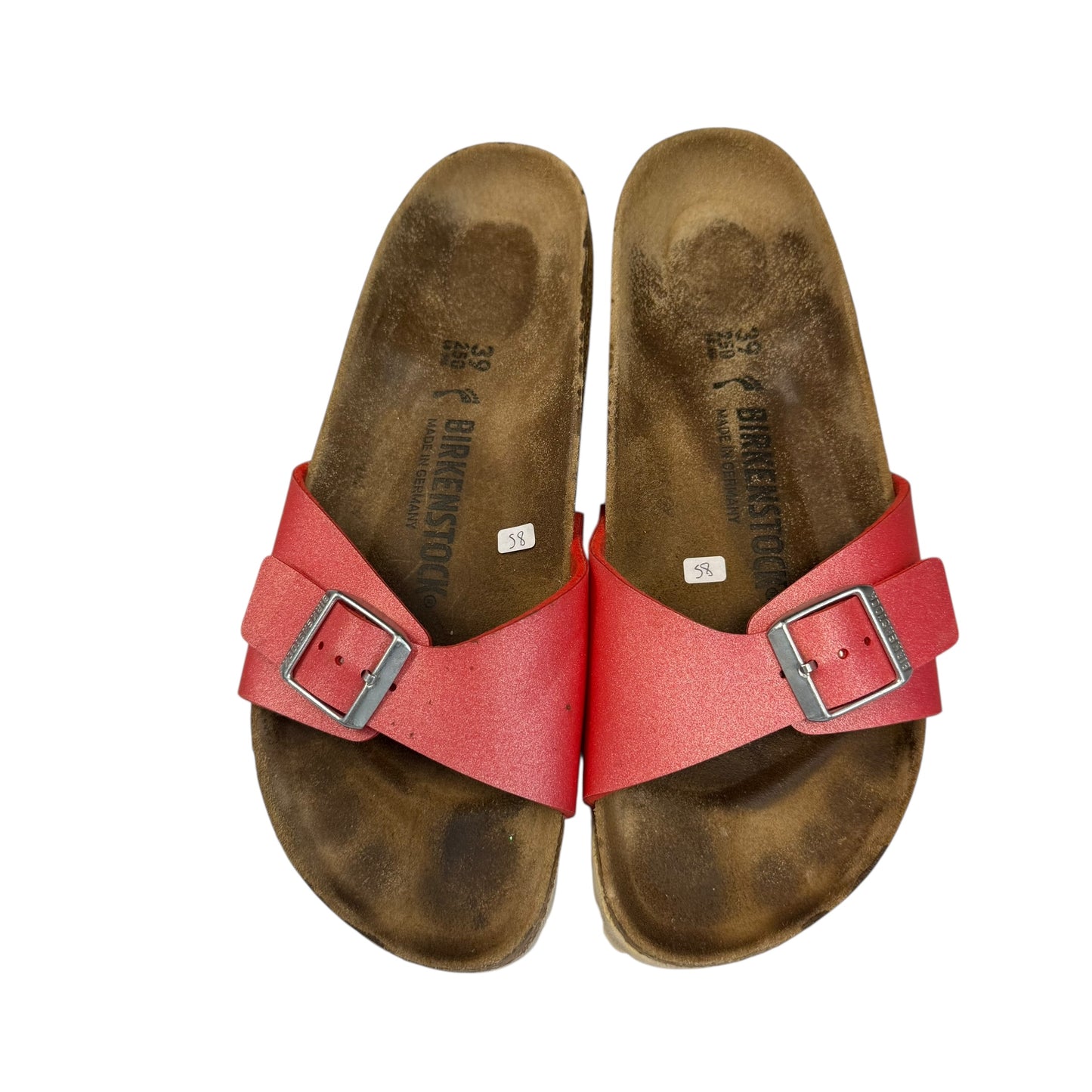 BIRKENSTOCK MADRID BIRKO FLOR SCARLETT RED SANDALS 58 SZ 8