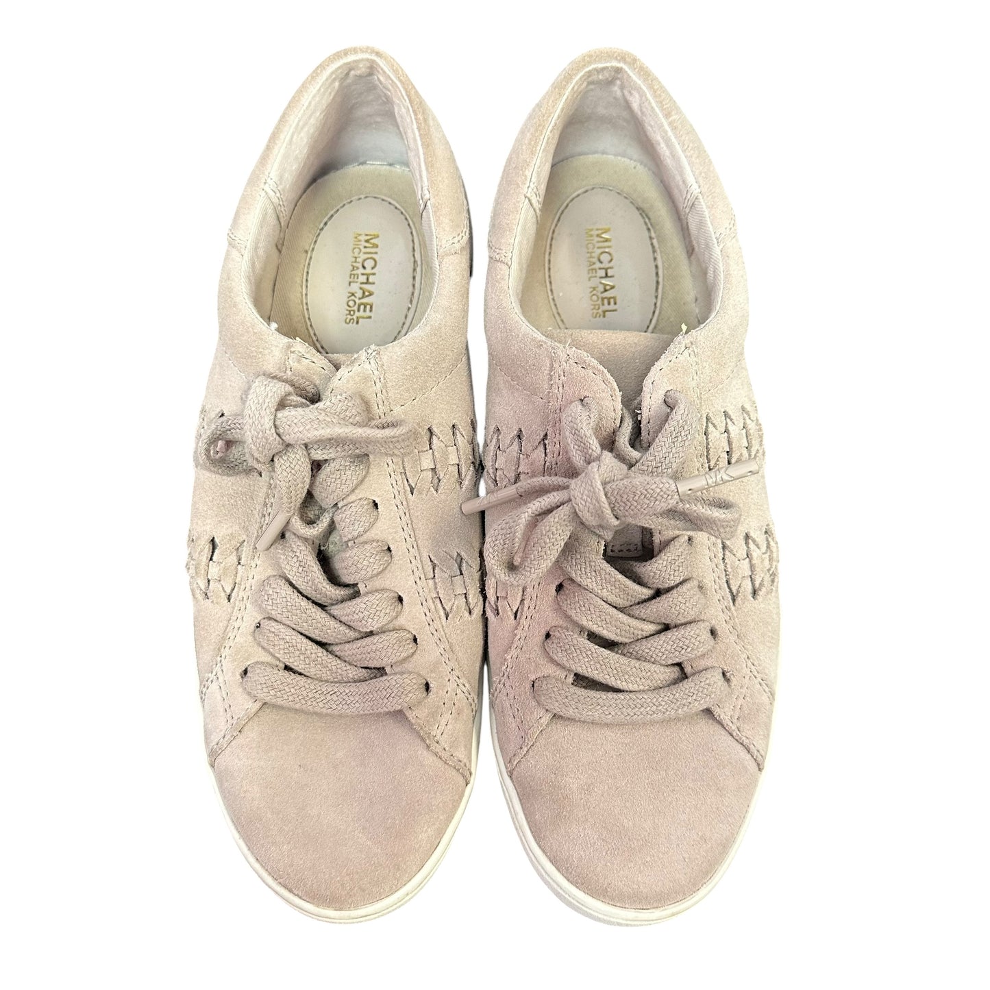 MICHAEL KORS TAUPE LEATHER SNEAKERS 44 SZ 6.5
