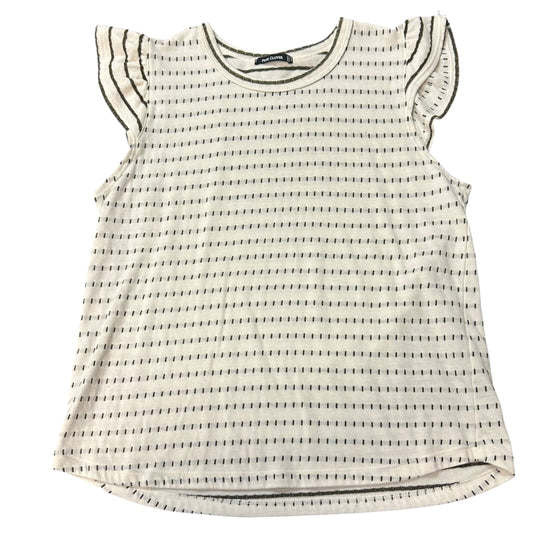 PINK CLOVER OLIVE GREEN WHITE KNIT BLOUSE 265 XL