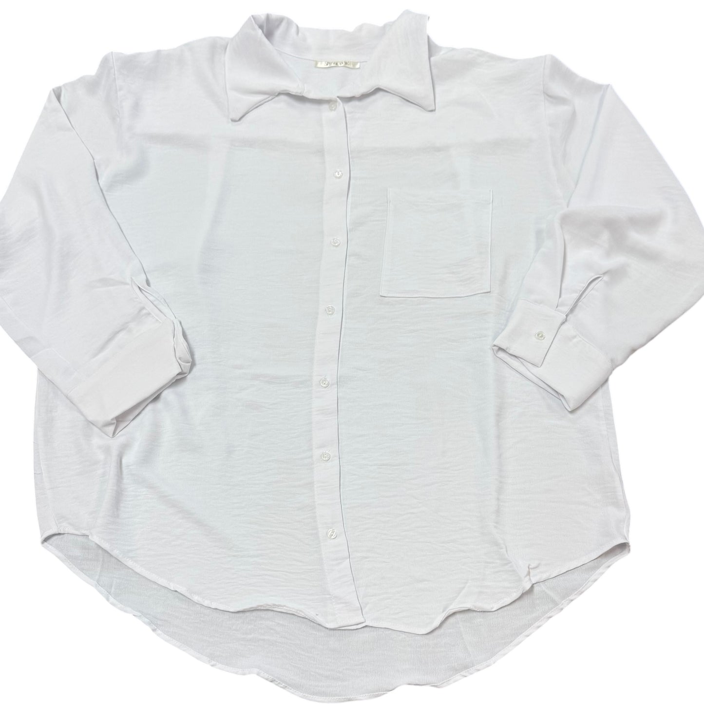 STYLIVE WHITE BUTTON UP TUNIC BLOUSE NWOT 3X