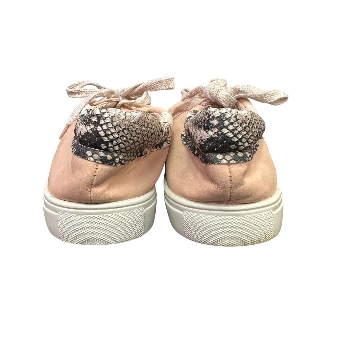 PEACH LACE UP SNEAKERS SNAKESKIN 219 SZ 10