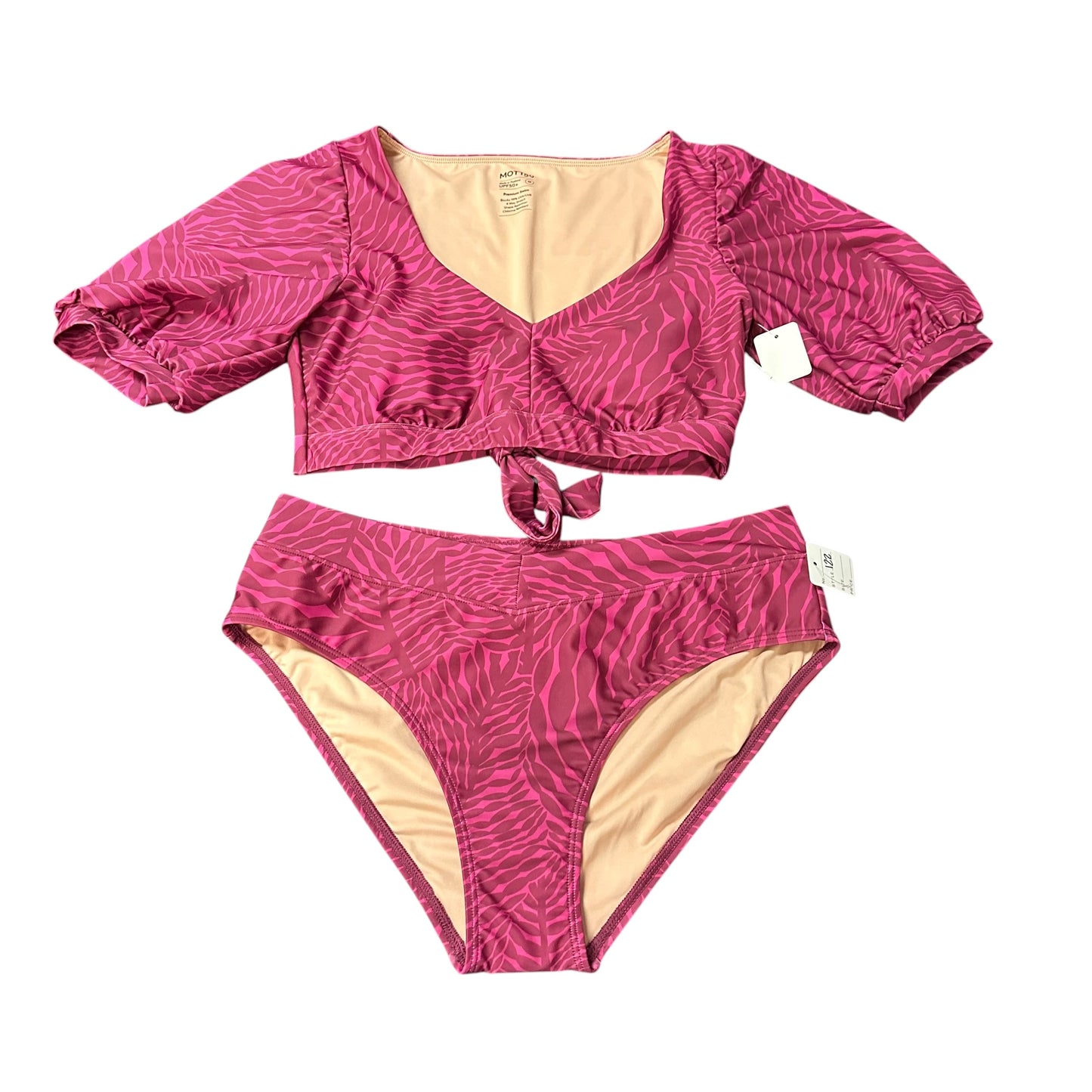 MOTT50 MAROON PINK 2 PC BIKINI SWIMSUIT NWT 122 M/L