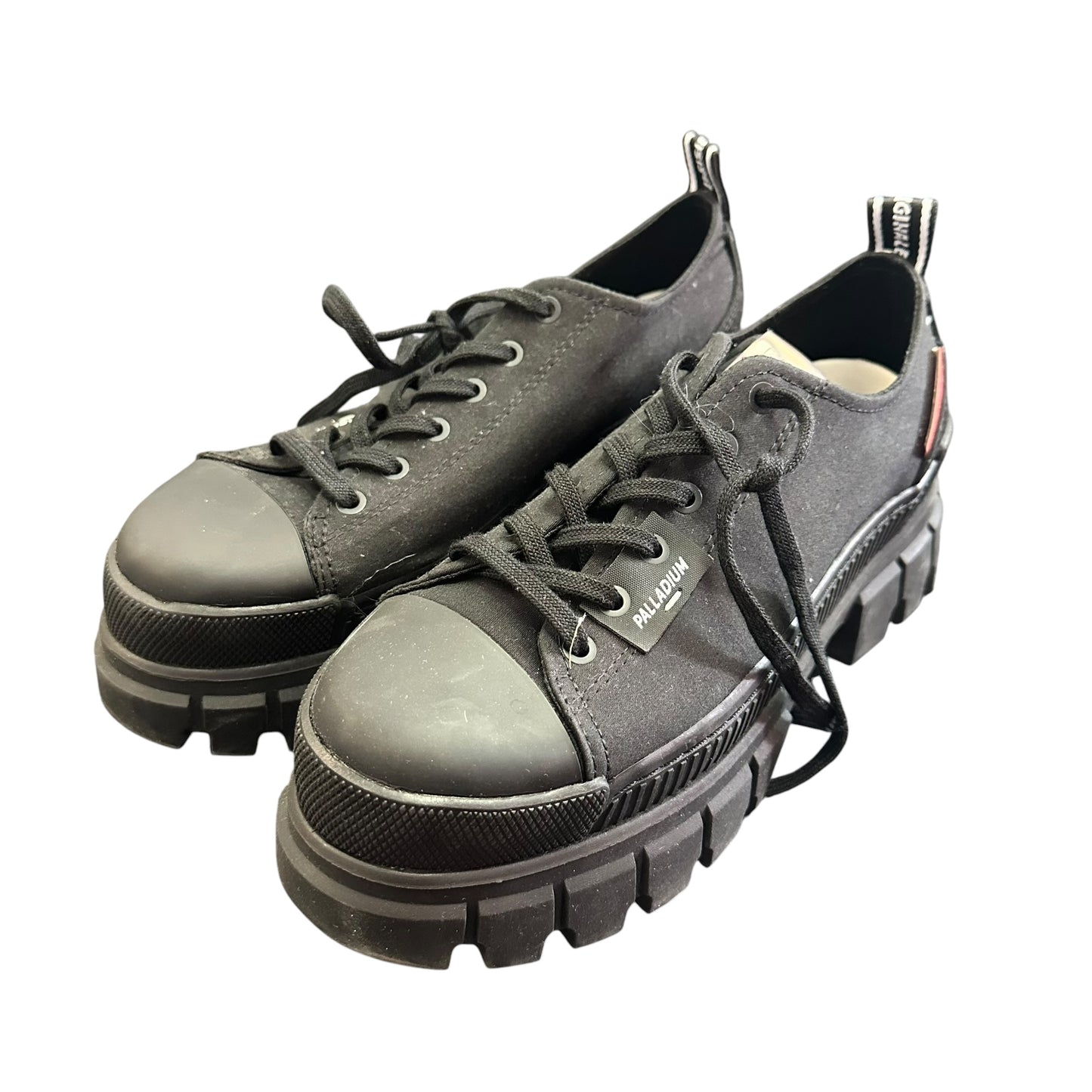 PALLADIUM REVOLT LO TX PLAFORM SNEAKER BLACK CANVAS 43 NWOB SZ 7.5