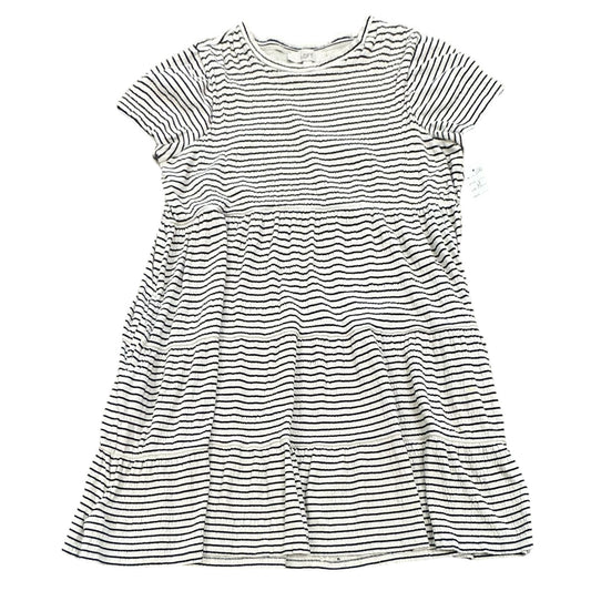 LOFT BLACK WHITE STRIPED DRESS 100 MEDIUM