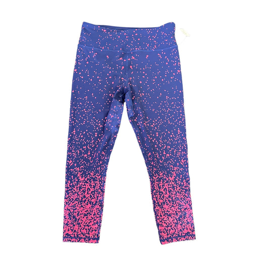 ZYIA NAVY PINK SPLATTER WORKOUT LEGGINGS - SZ 14/16 - 123