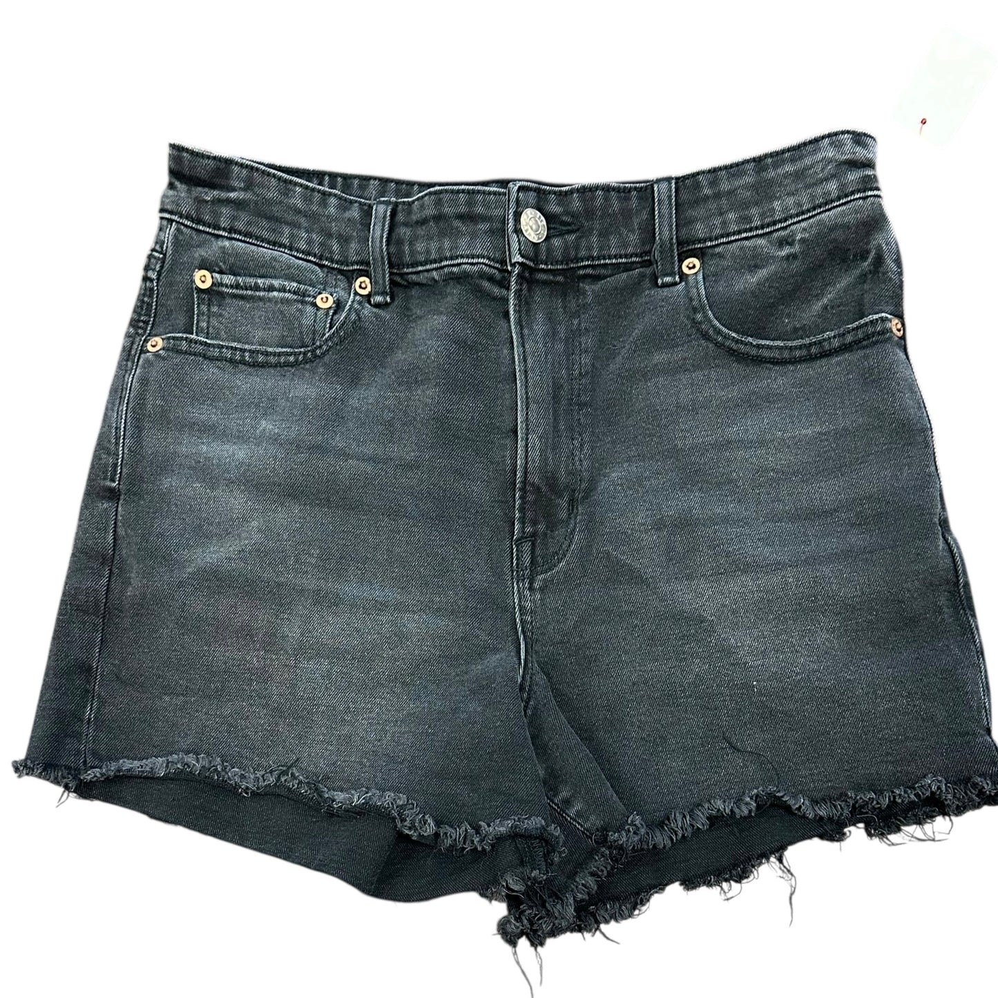 AMERICAN EAGLE BLACK HIGH WAISTED STRETCH DENIM SHORTS 100 SZ 8