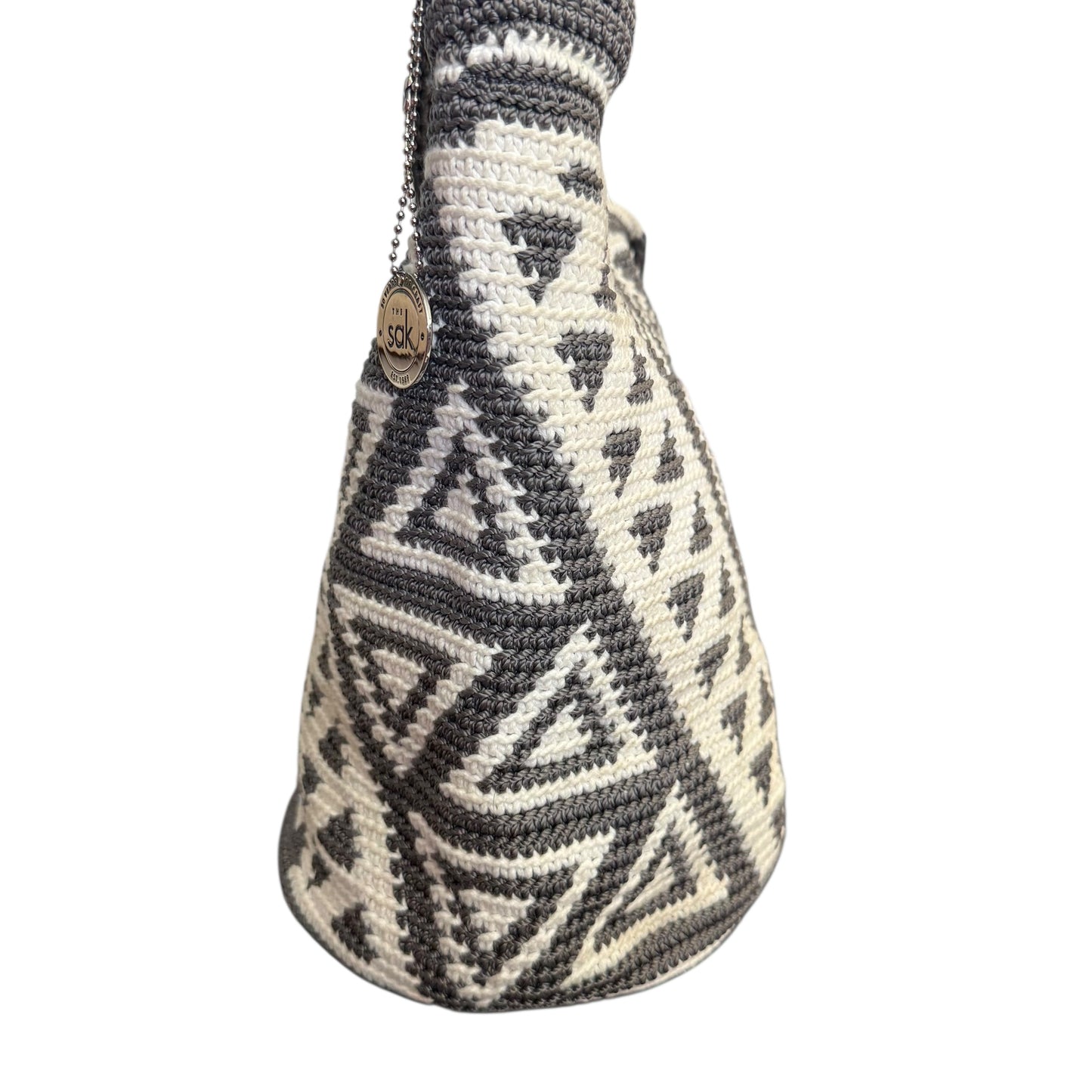 THE SAK LIMITED EDITION GRAY WHITE CROCHET 120 HOBO BAG 258 OS