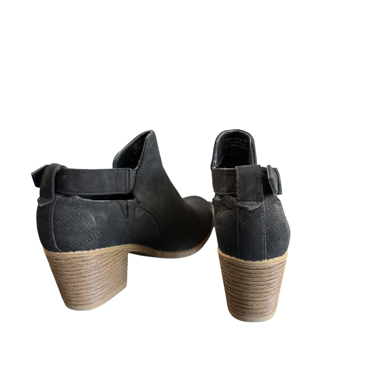 BLACK FAUX SUEDE ANKLE BOOTIES 100 SZ 7