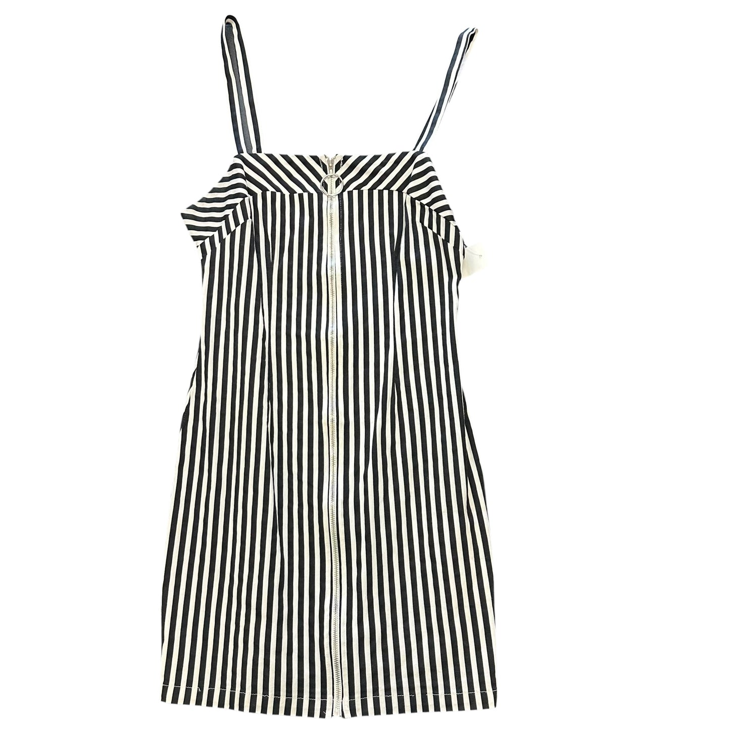 EMORY PARK BLACK WHITE STRIPED MINI DRESS 122 MEDIUM