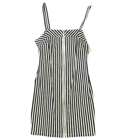 EMORY PARK BLACK WHITE STRIPED MINI DRESS 122 MEDIUM