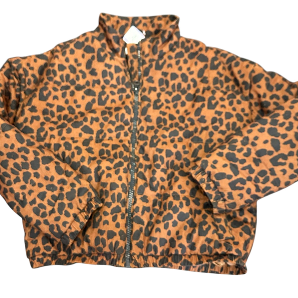 KARLIE LEOPARD ANIMAL PRINT PUFFER JACKET NWT 298 LARGE
