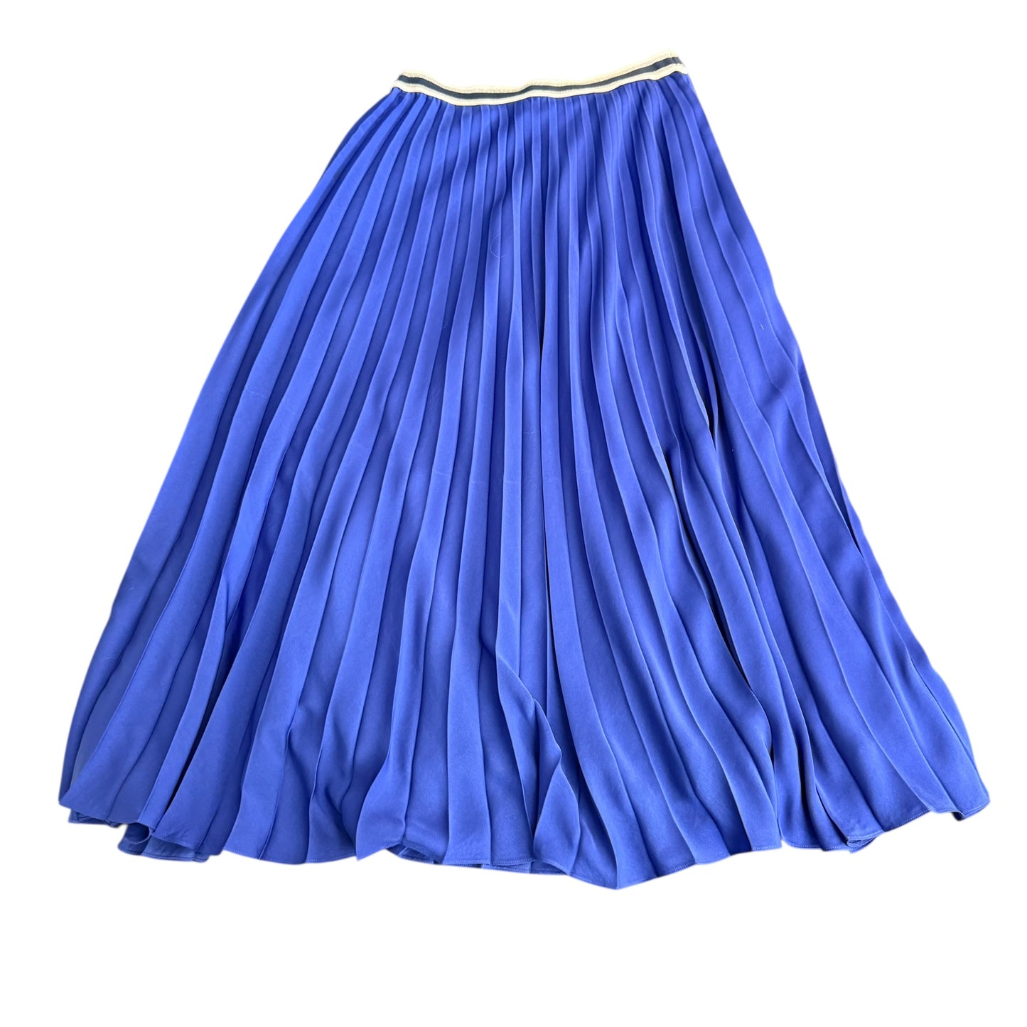 LAUREL BLUE PLEATED MINI SATIN SKIRT 255 SZ 8