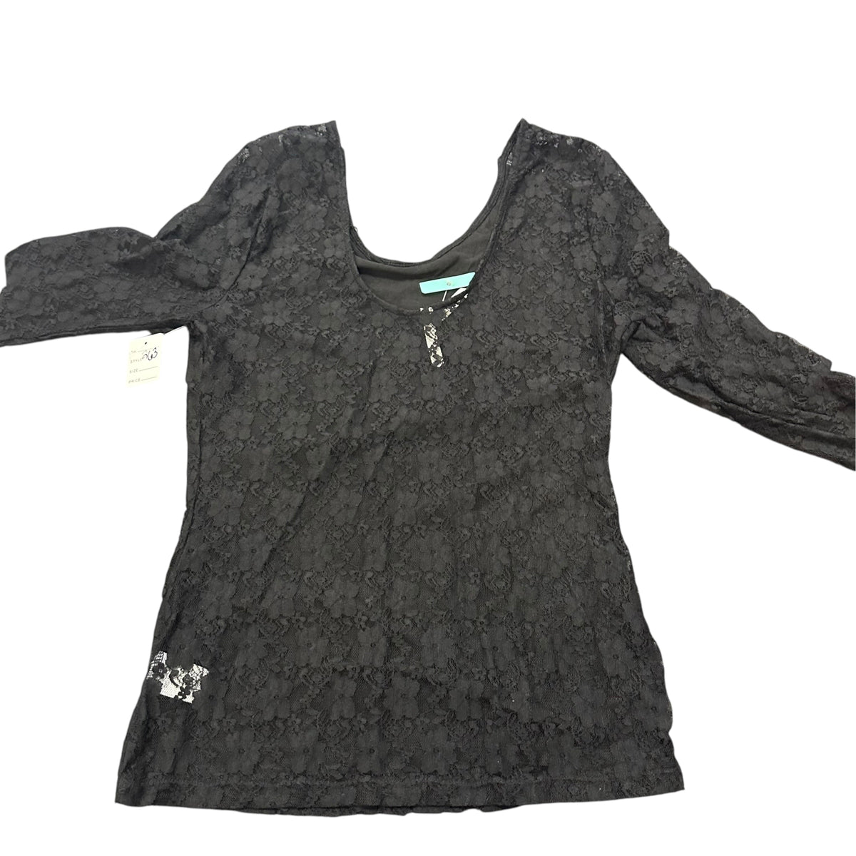 GENTLE FAWN BLACK LACE, LONG SLEEVE BLOUSE 263 NWT $58 SMALL