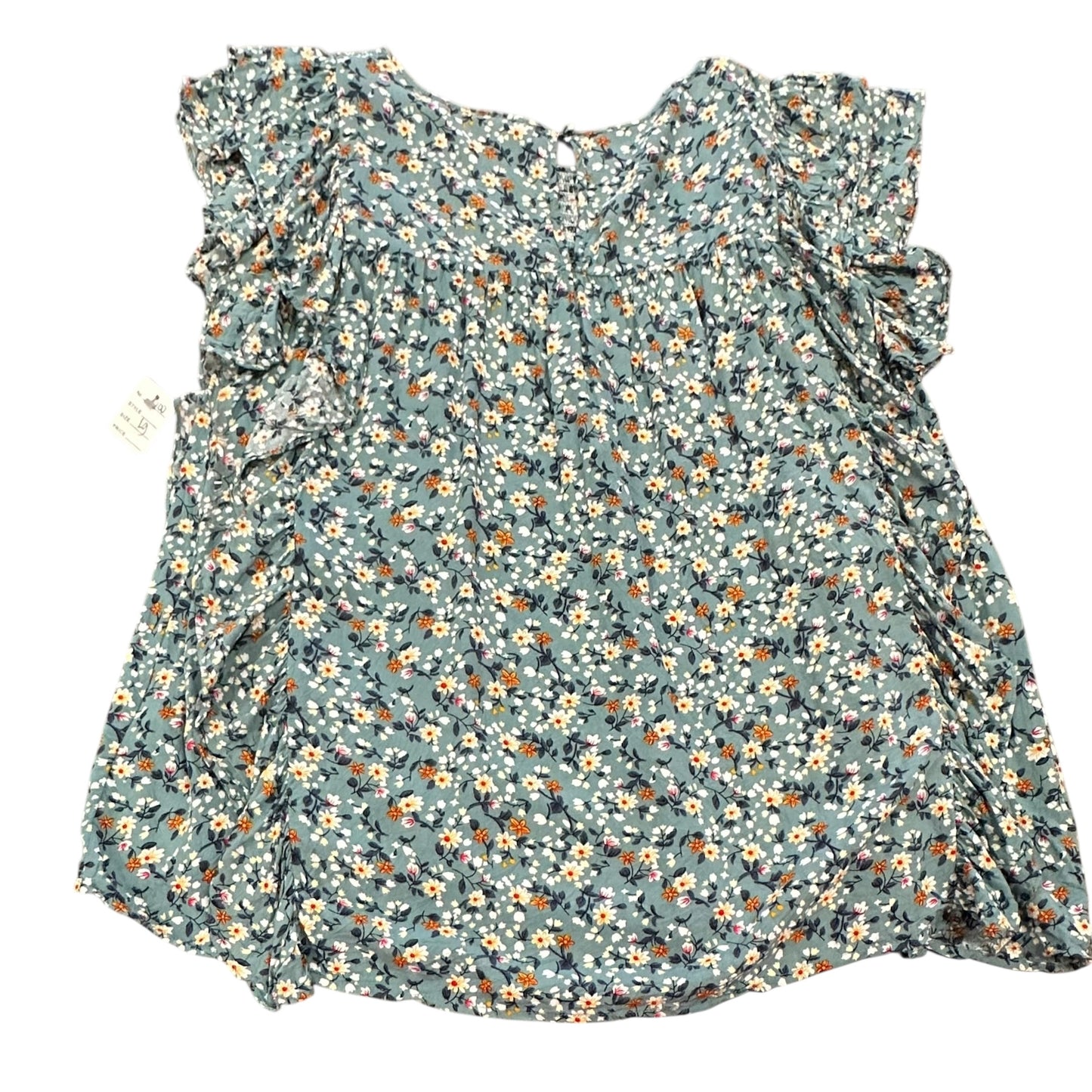 KORI AMERICAN FLORAL BLOUSE RUFFLE SLEEVES 100 LARGE