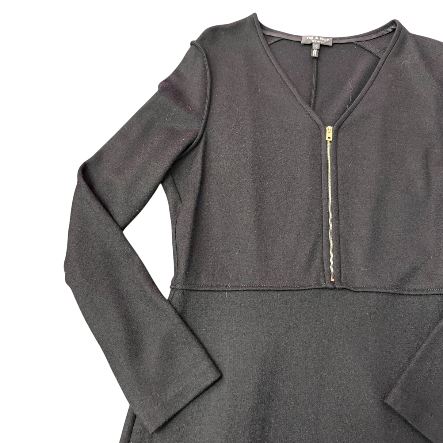 RAG & BONE BLACK 100% WOOL YUHLEE DRESS 249 Sz 10