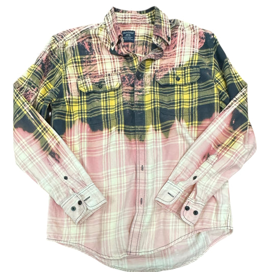 FADED GLORY BLEACHED FLANNEL BLOUSE 115 SMALL