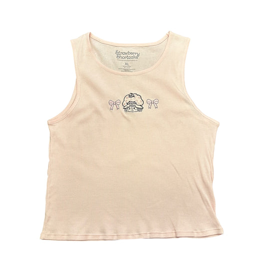 STRAWBERRY SHORTCAKE PINK RIBBED TANK TOP 100 XL