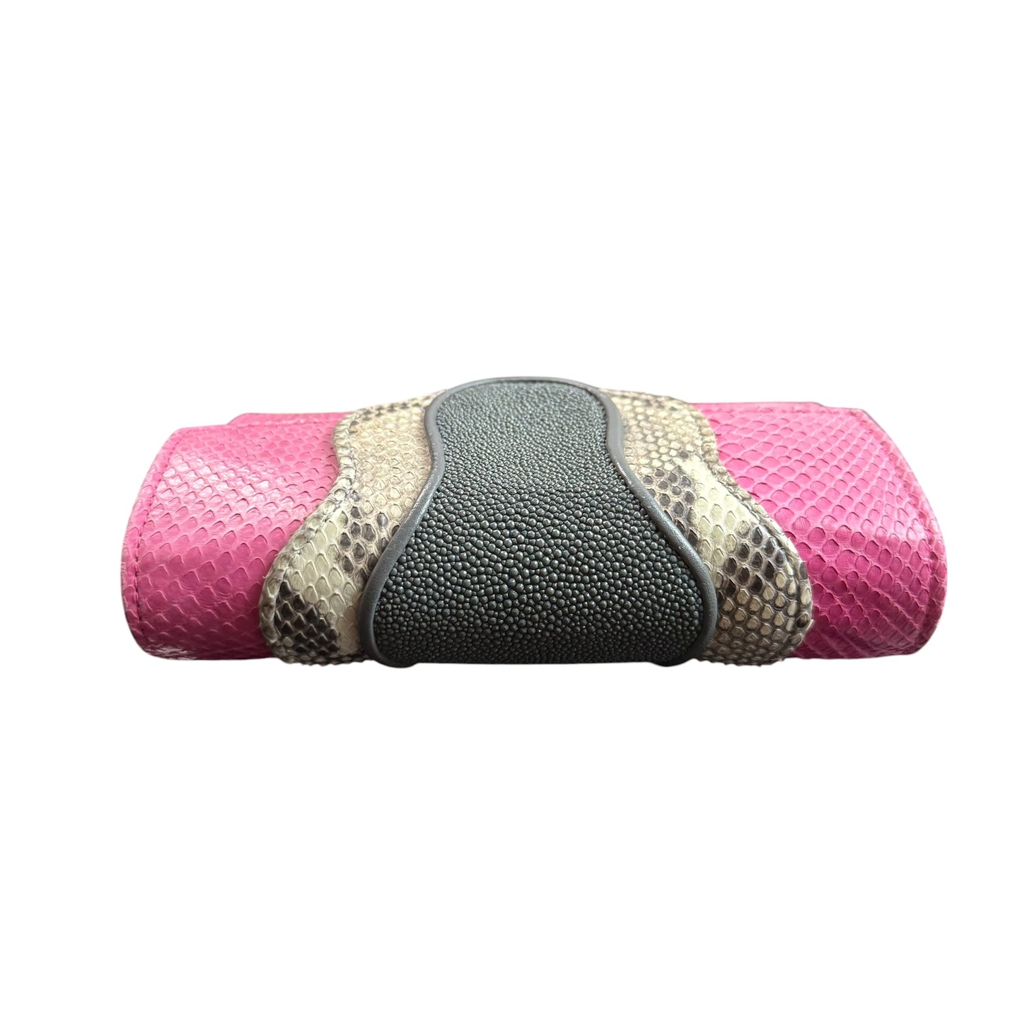 KHIRMA PYTHON CLUTCH CROSSBODY PINK BLACK 6