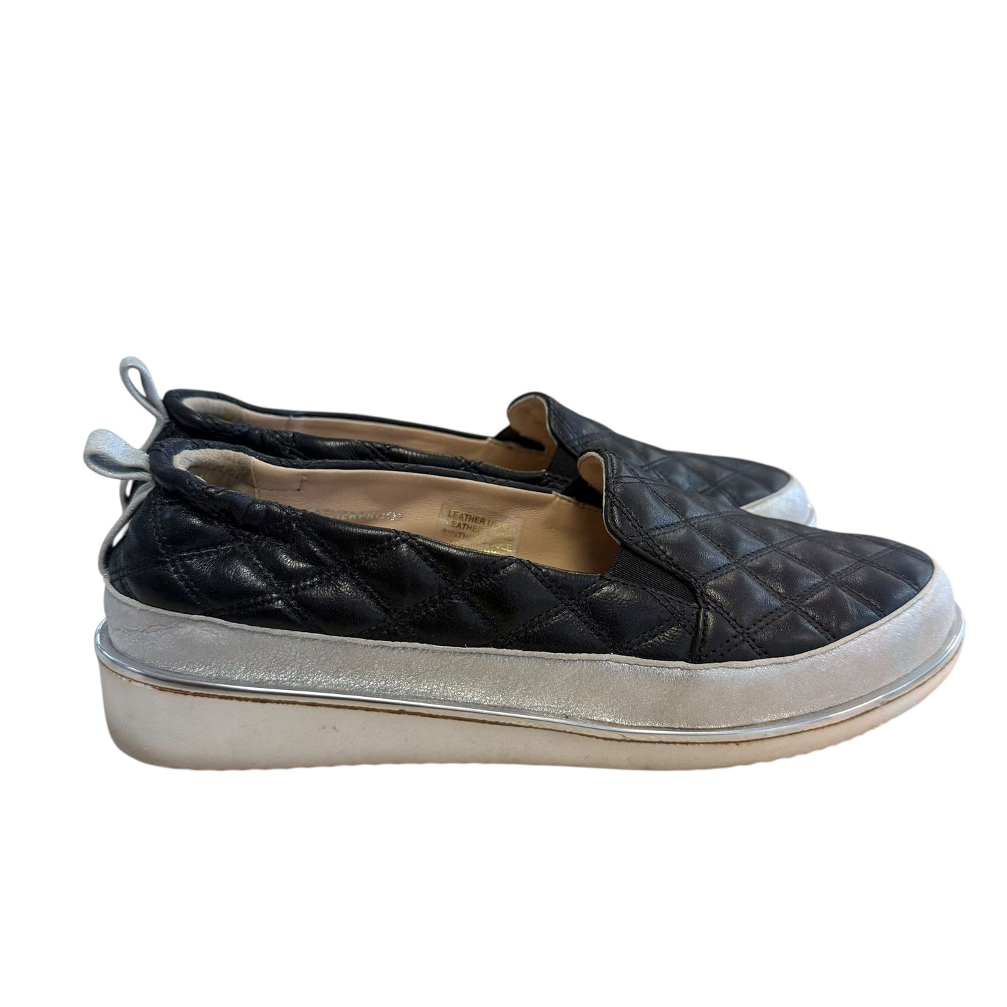RON WHITE BLACK QUILTED SNEAKERS 214 SZ 8.5