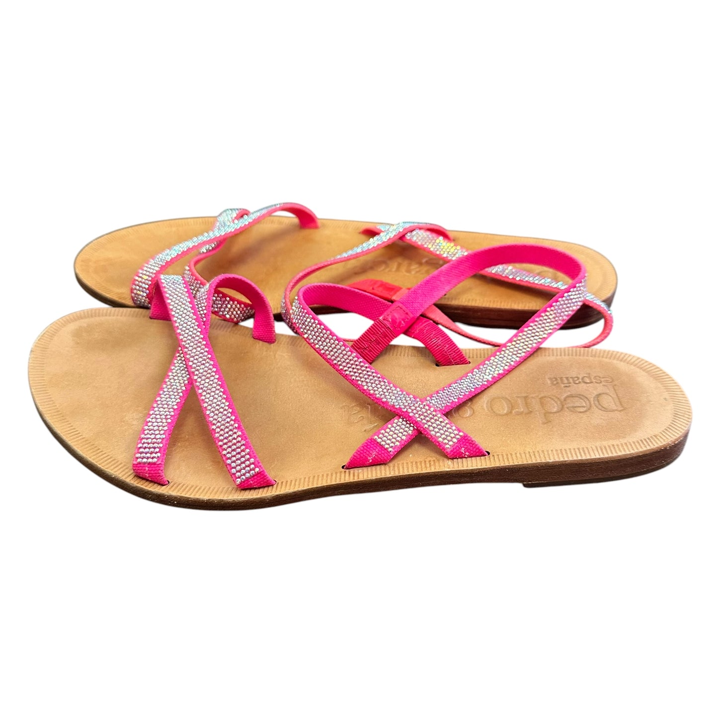 PEDRO GARCIA PINK RHINESTONE SANDALS 38 SZ 6.5