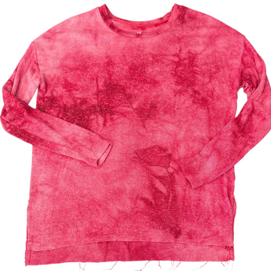 AMERICAN EAGLE PLUSH TIE DYE RED PINK SWEATER 124 MEDIUM